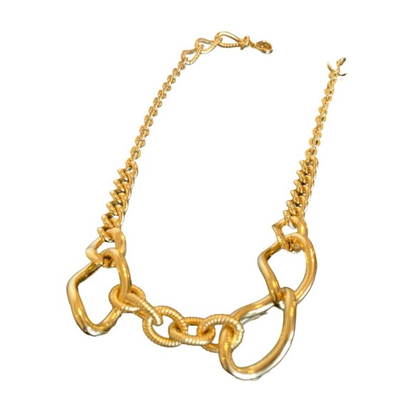 Chunky Gold Plated Chain Link Necklace, 1AR or Unoaerre (Italian Brand) - Picture 2 of 5